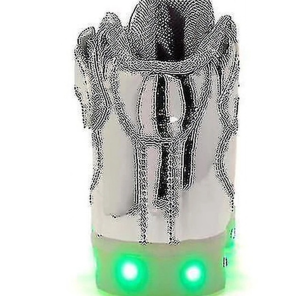 IGxx Men's LED Light Up High Top Sneakers - Chrome Silver & Futuristic Style 9 - Picture 10 of 14